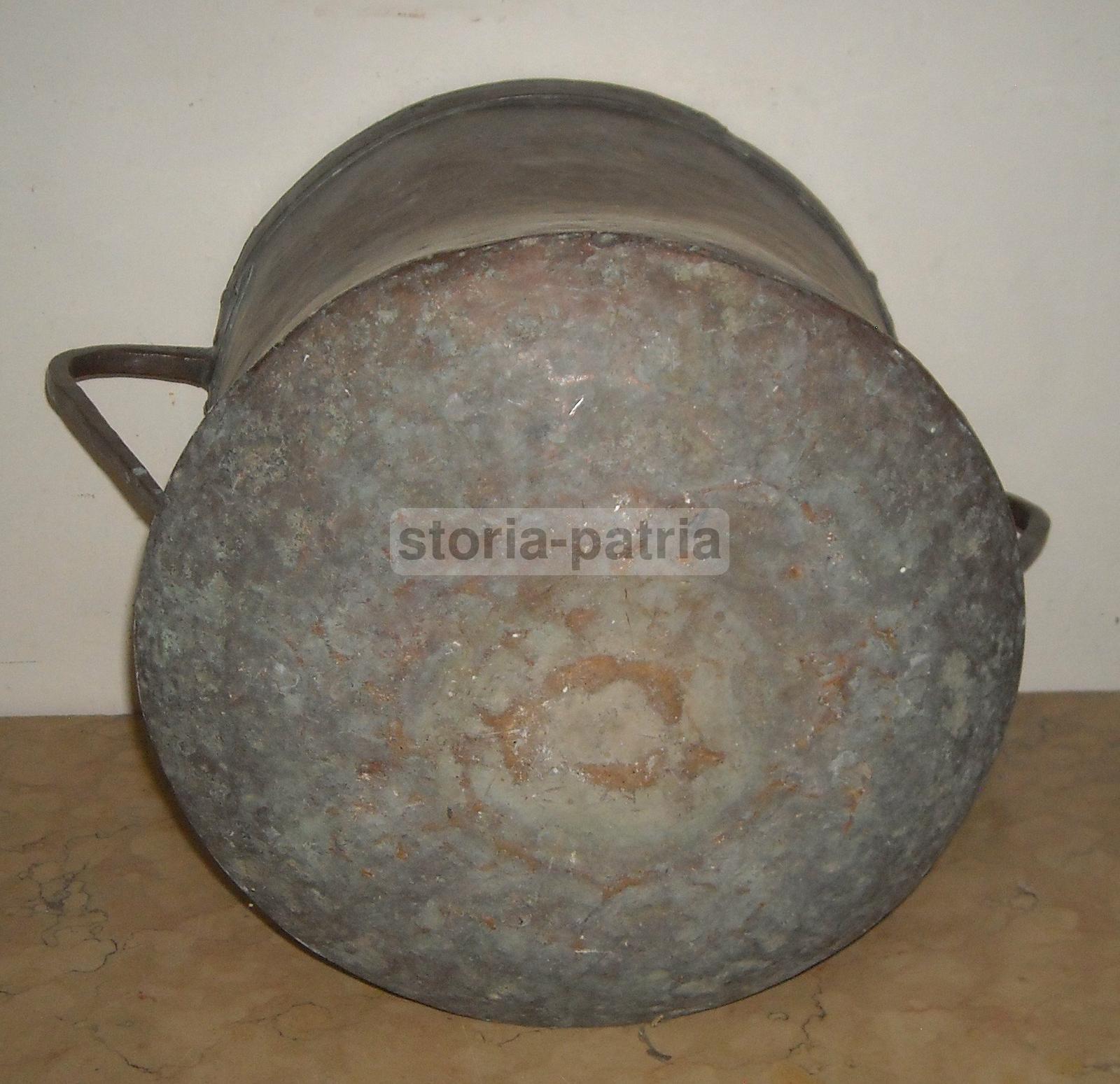 Antico Artistico Contenitore, Per Trasporto Acqua, Italia Meridionale, Abruzzo, Rame immagine 3