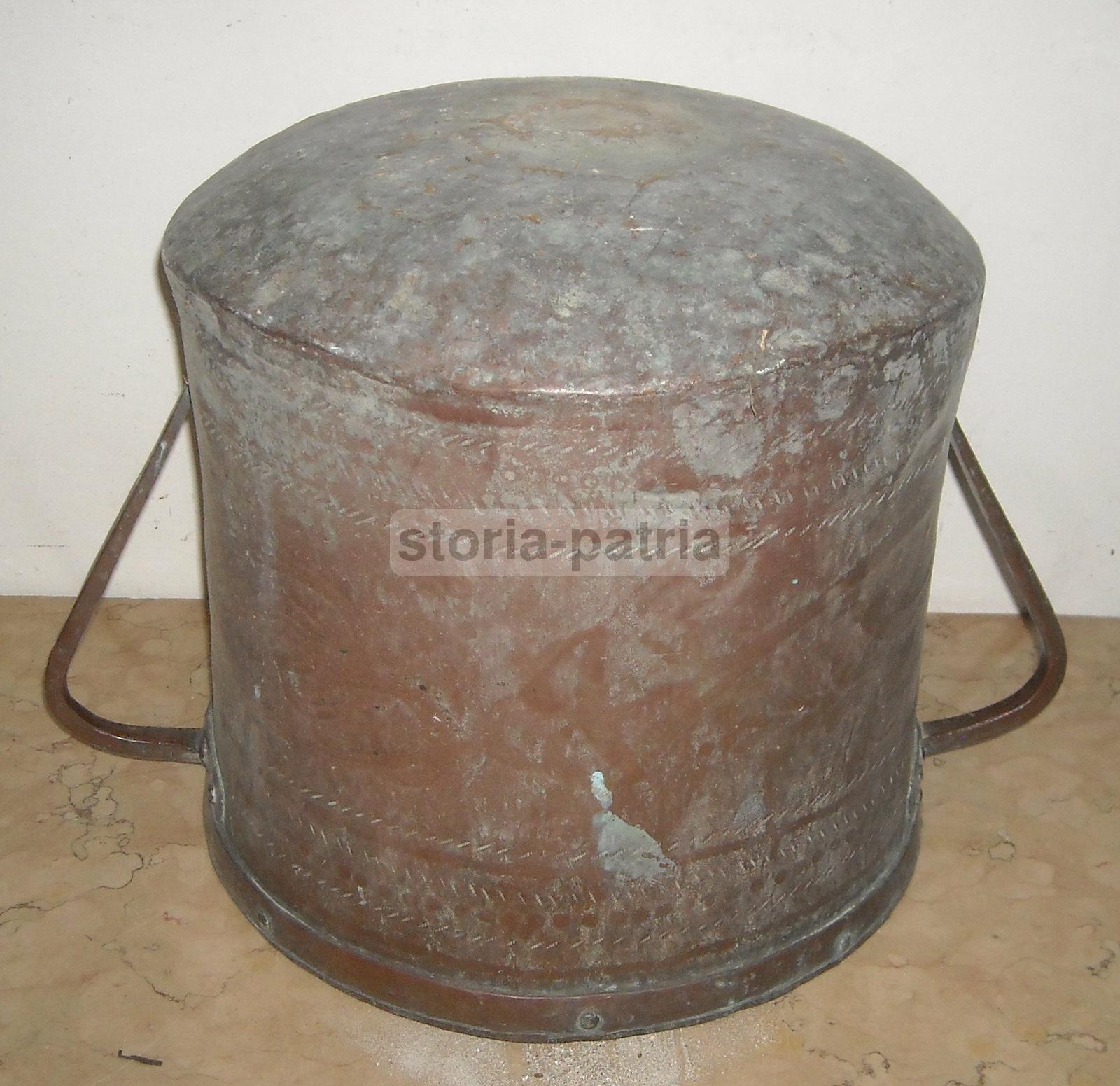 Antico Artistico Contenitore, Per Trasporto Acqua, Italia Meridionale, Abruzzo, Rame immagine 4