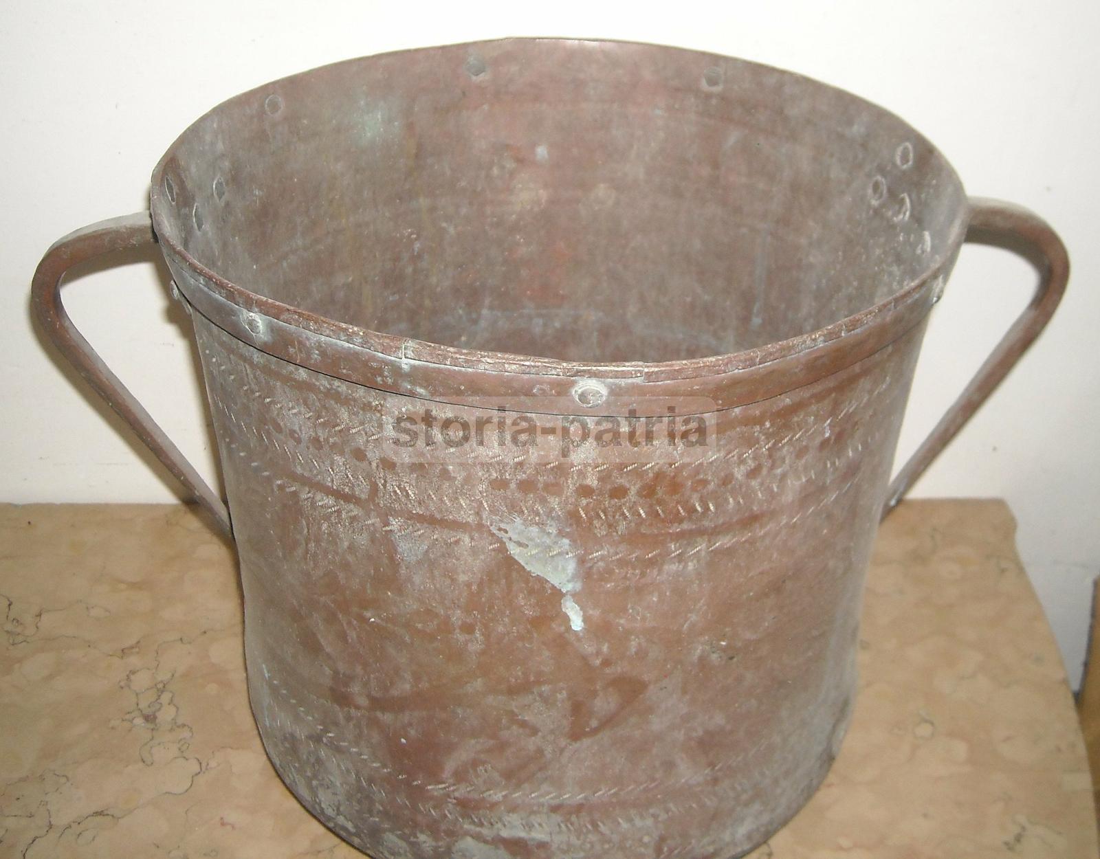 Antico Artistico Contenitore, Per Trasporto Acqua, Italia Meridionale, Abruzzo, Rame immagine 7