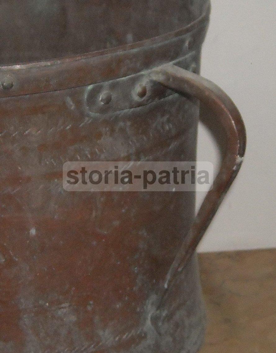 Antico Artistico Contenitore, Per Trasporto Acqua, Italia Meridionale, Abruzzo, Rame immagine 8