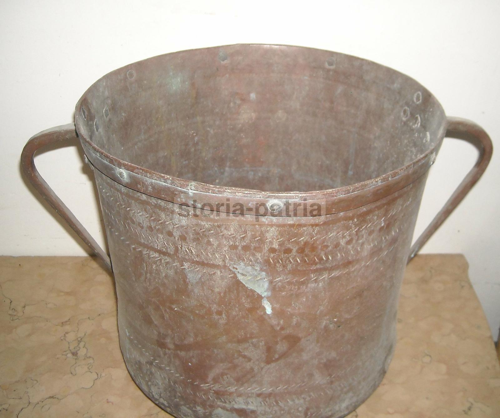 Antico Artistico Contenitore, Per Trasporto Acqua, Italia Meridionale, Abruzzo, Rame immagine 9