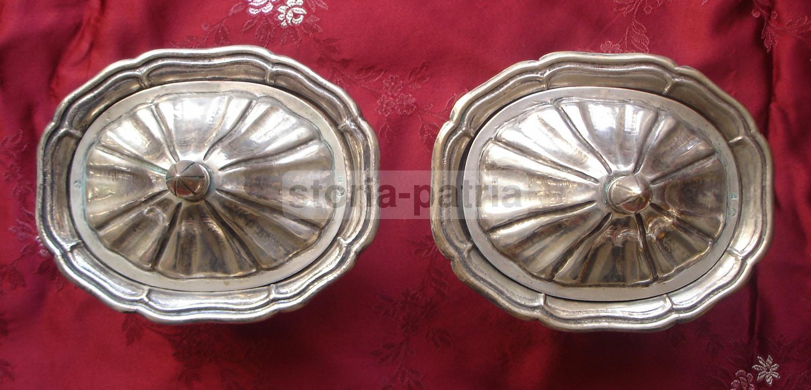 Araldica, Interessante Argenteria Di Famiglia, Decorativo Insieme, Otto Vaschette immagine 19