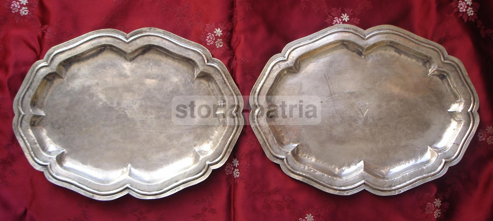 Araldica, Interessante Argenteria Di Famiglia, Decorativo Piatto Ovale, V Coronata immagine 3