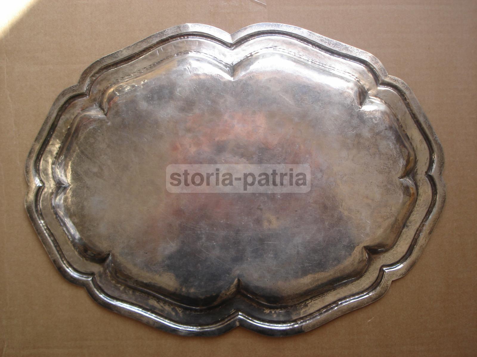 Araldica, Interessante Argenteria Di Famiglia, Decorativo Piatto Ovale, V Coronata immagine 22