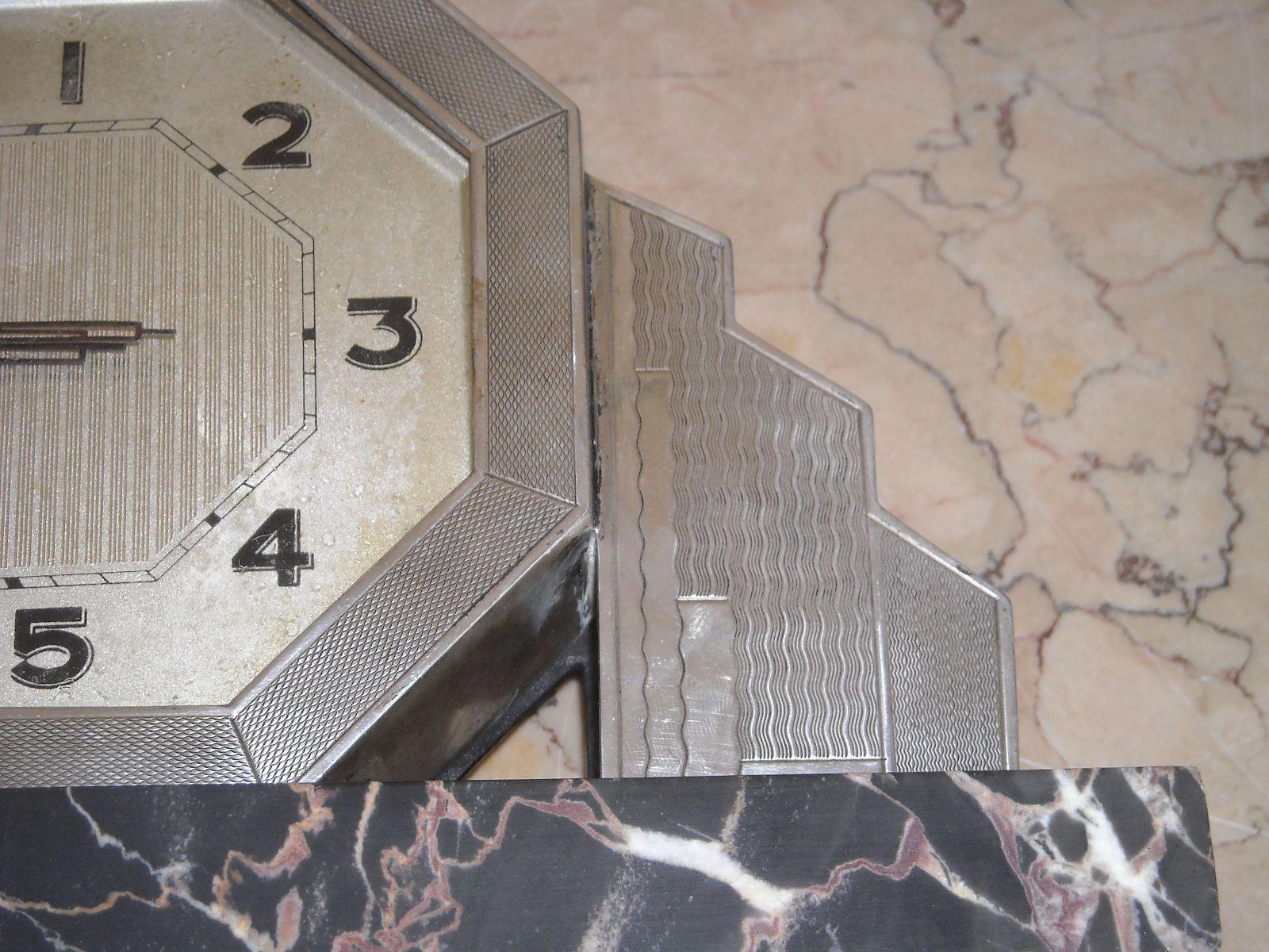 Art Deco, Pregevole Antico Orologio, Argenteria d'Epoca, Design, Decorativo, Utile immagine 8