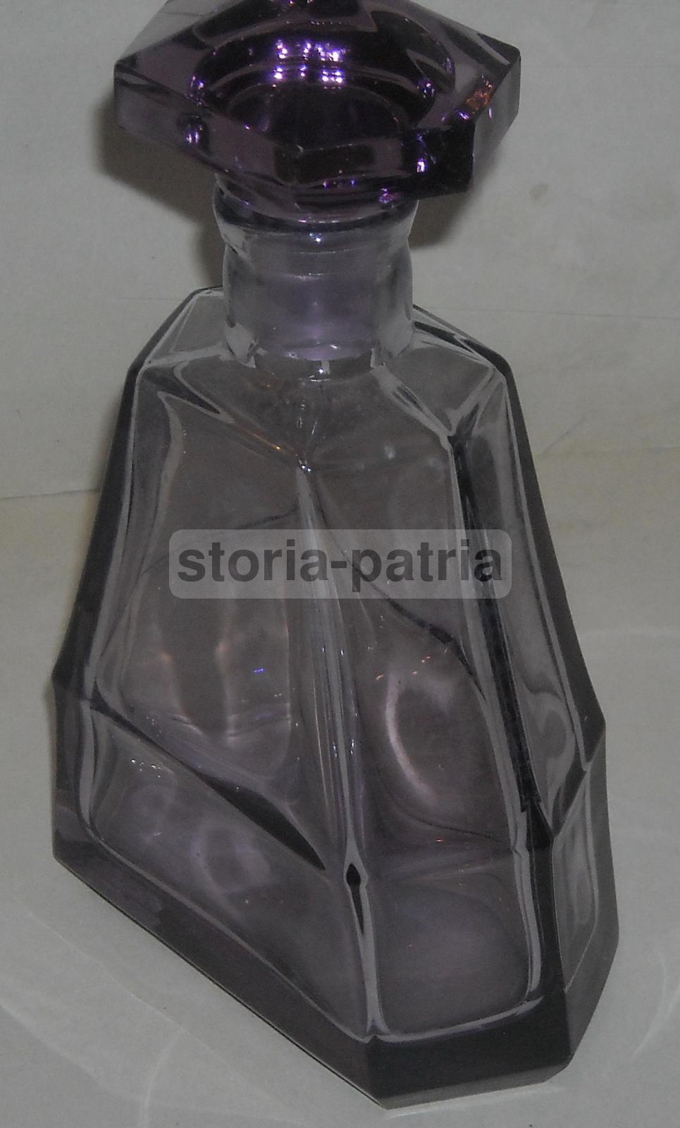 Arti Decorative Del 900, Bella Bottiglia, Vetro Colorato Trasparente, Con Tappo immagine 2