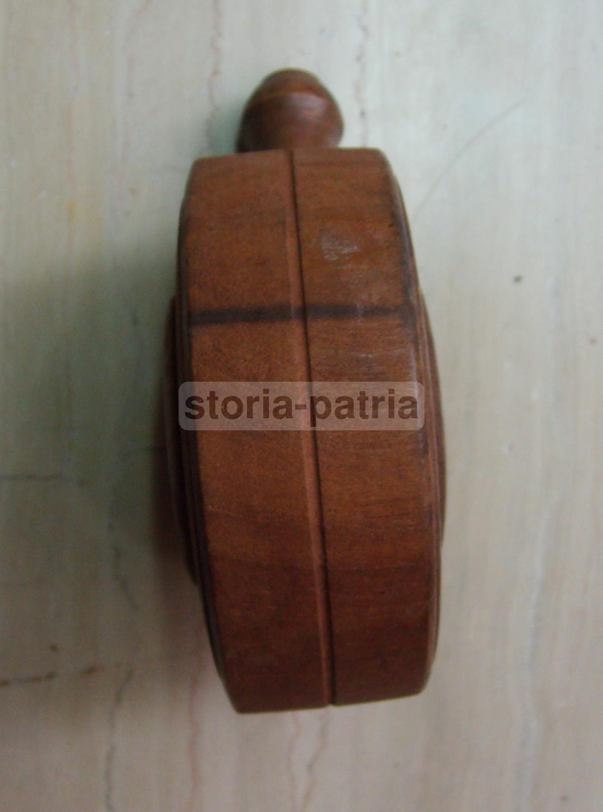 Caccia E Cacciatori, Antico Contenitore, Artigianato, Legno Tornito, Da Collezione immagine 1