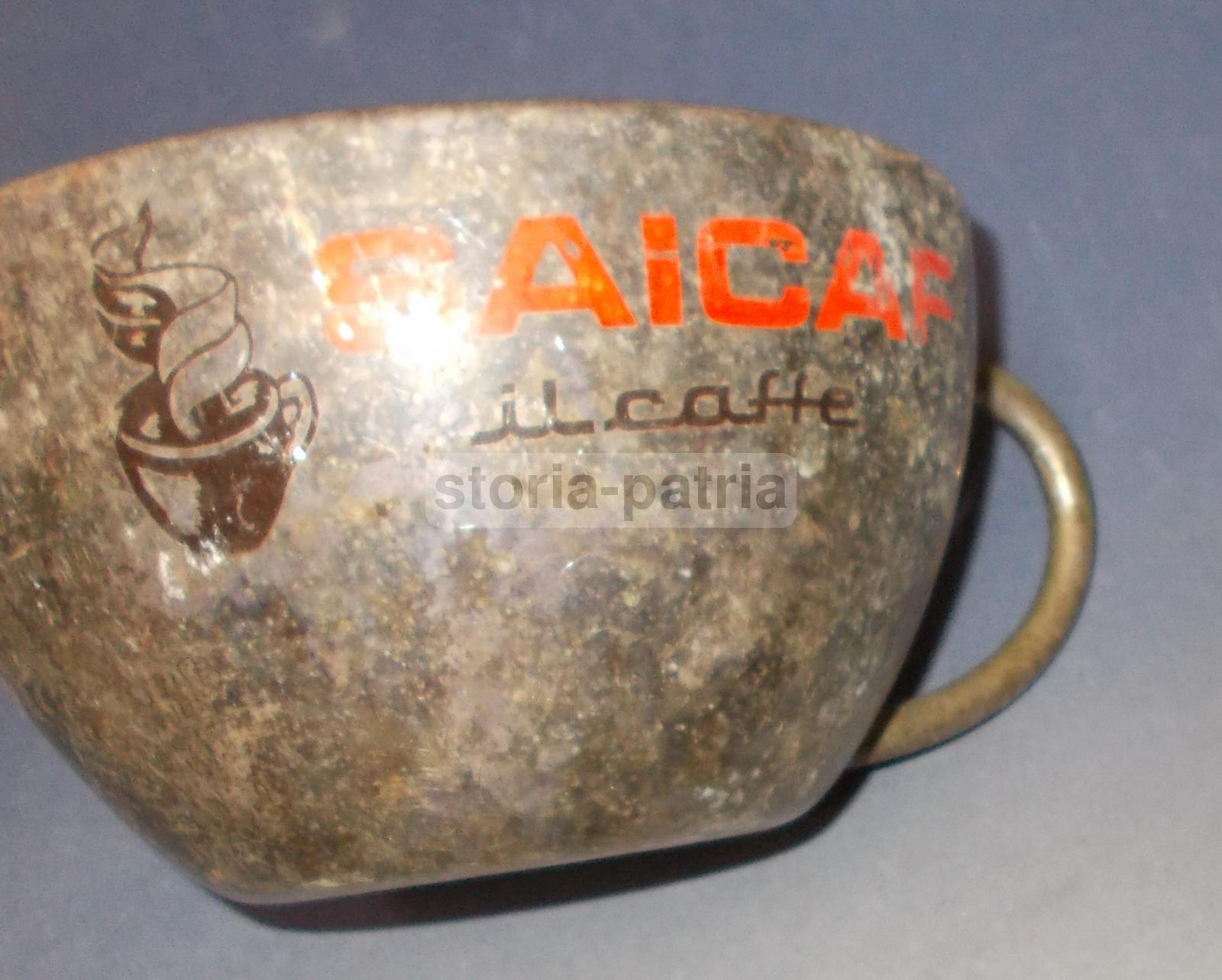 Caffe, Inusuale Grande Tazza Pubblicitaria, Decorativa, Da Collezione, Argentata immagine 2