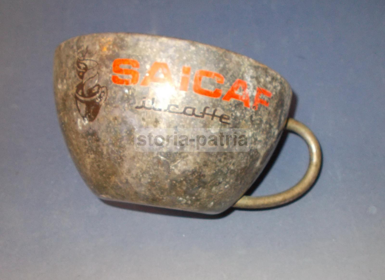 Caffe, Inusuale Grande Tazza Pubblicitaria, Decorativa, Da Collezione, Argentata immagine 3