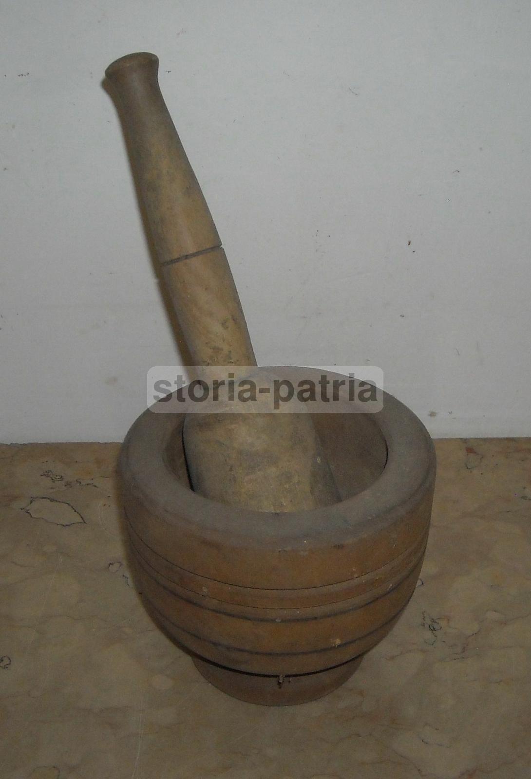 Farmacia, Erboristeria, Preparati Galenici, Cucina, Antico Mortaio Legno, Decorativo immagine 1