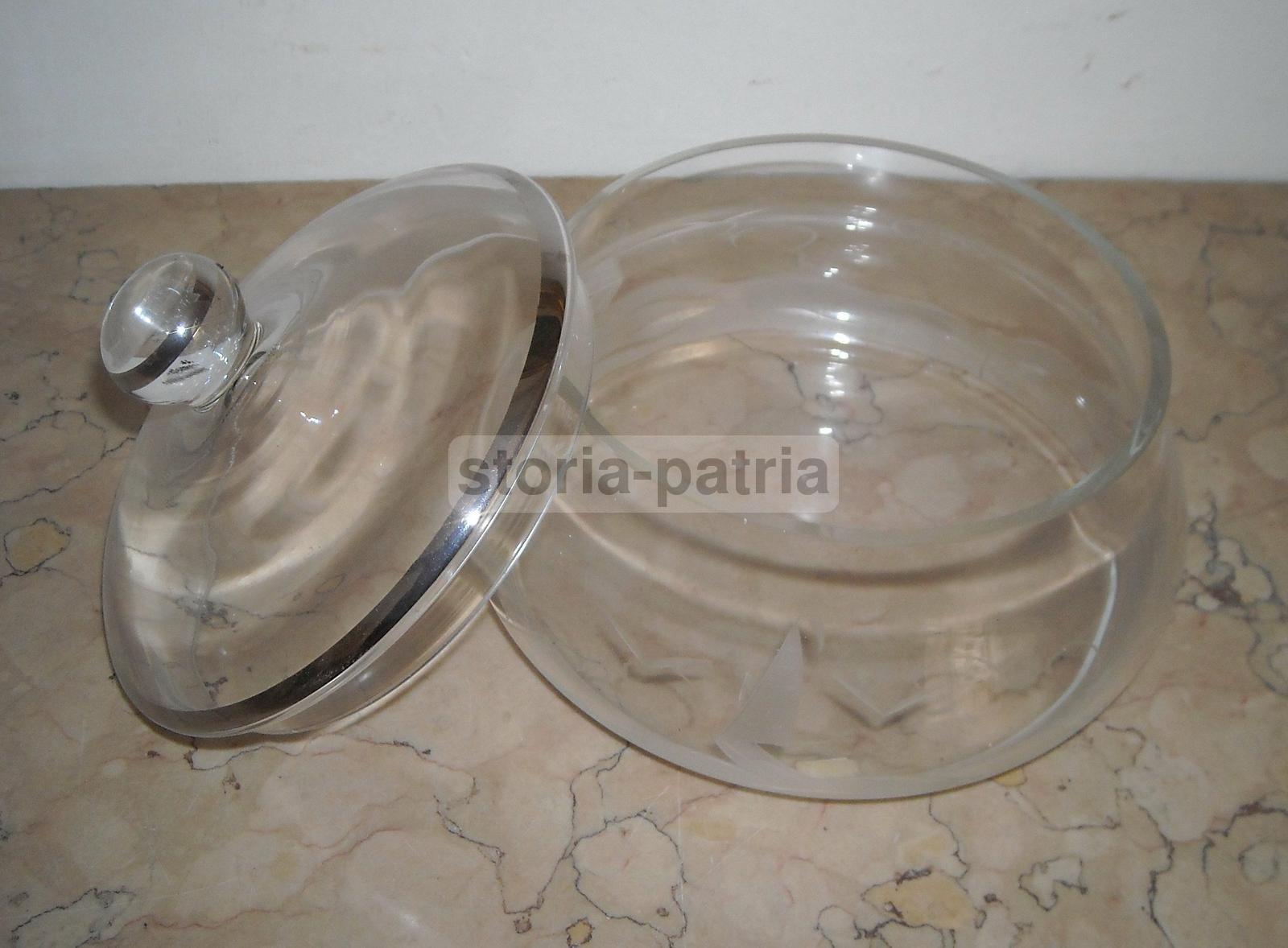 Graziosa Ciotola In Vetro, Con Decorazione Incisa, Marina Con Barca A Vela, Utile immagine 3