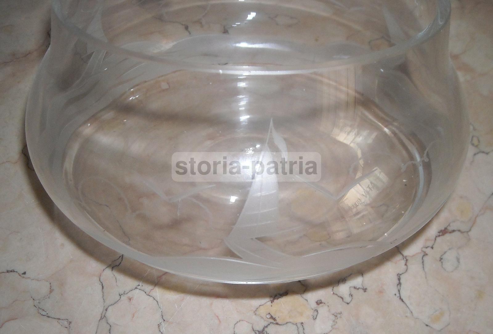 Graziosa Ciotola In Vetro, Con Decorazione Incisa, Marina Con Barca A Vela, Utile immagine 4