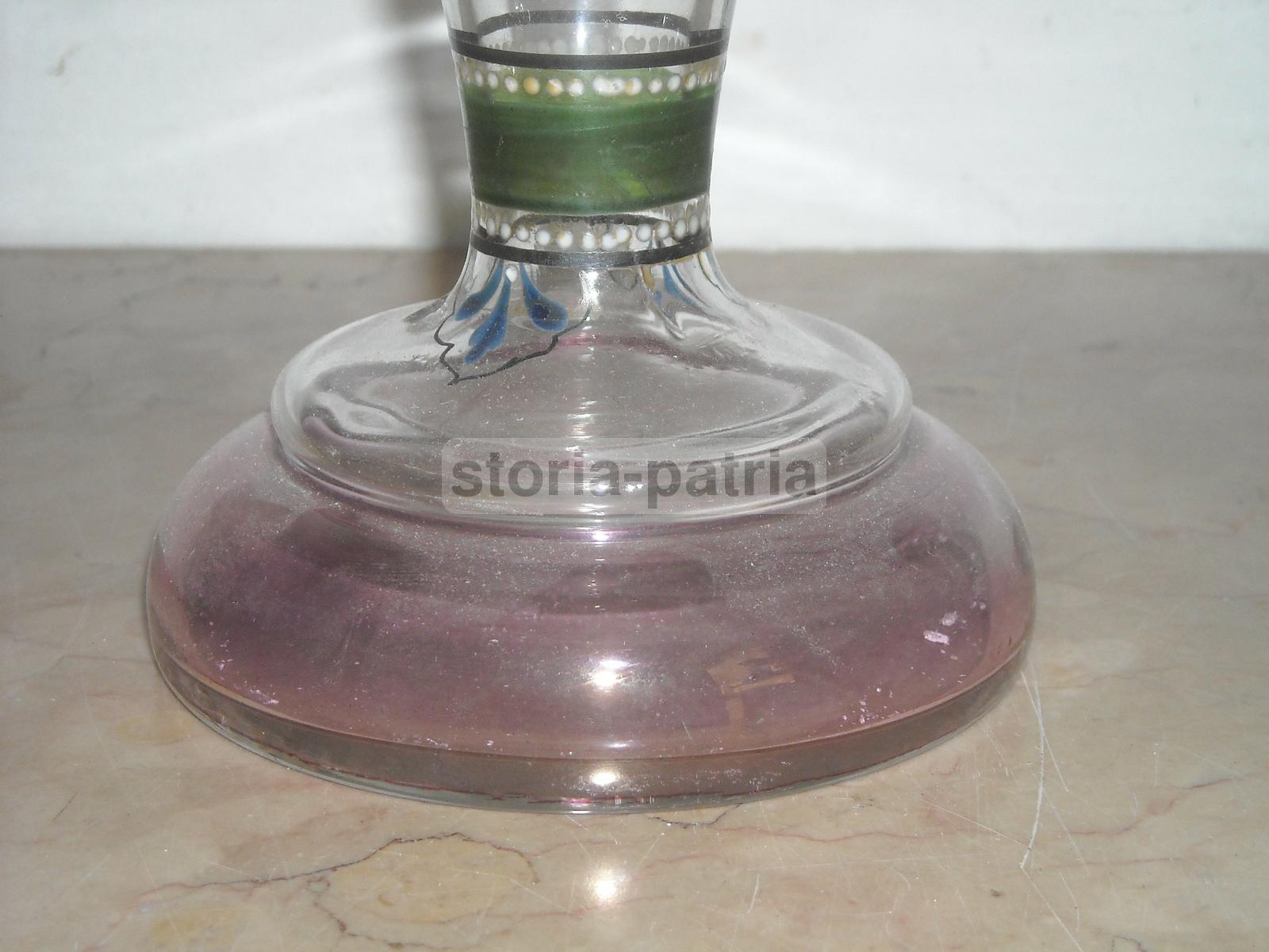 Grazioso Soprammobile d'Epoca, Vetro Decorato Policromo, Liberty, Da Collezione immagine 3