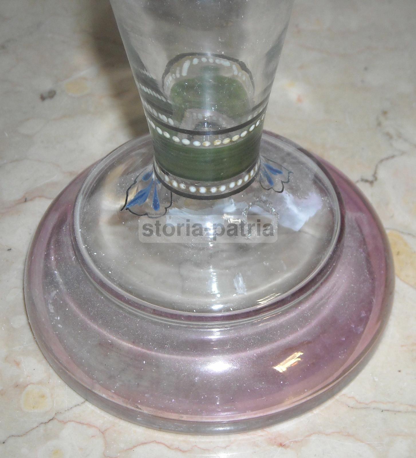 Grazioso Soprammobile d'Epoca, Vetro Decorato Policromo, Liberty, Da Collezione immagine 9