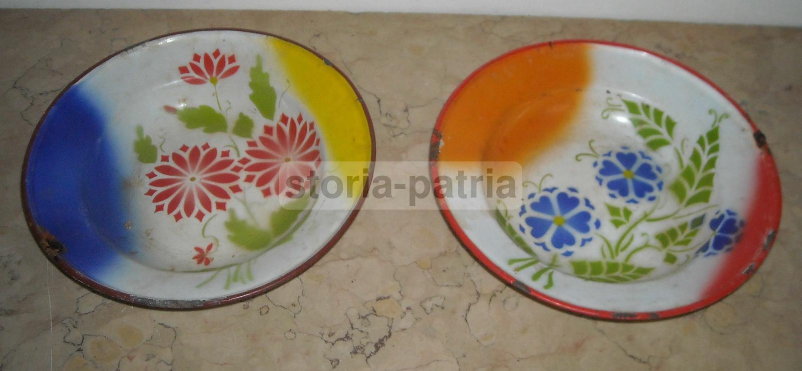 Modernariato, Design, Decorativi Piatti Aerografati, Bella Grafica Floreale, d'Epoca immagine 1