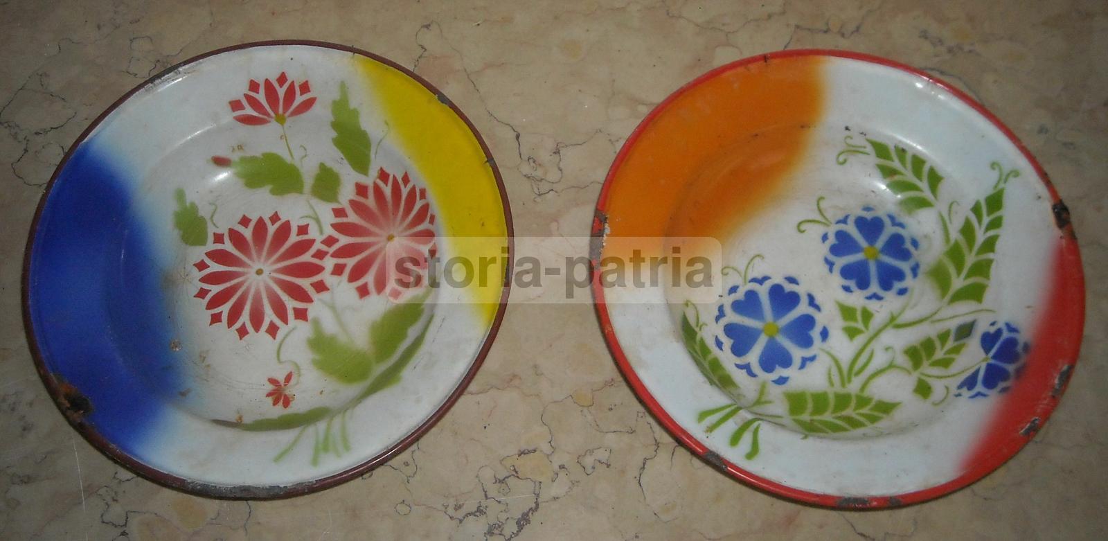 Modernariato, Design, Decorativi Piatti Aerografati, Bella Grafica Floreale, d'Epoca immagine 3