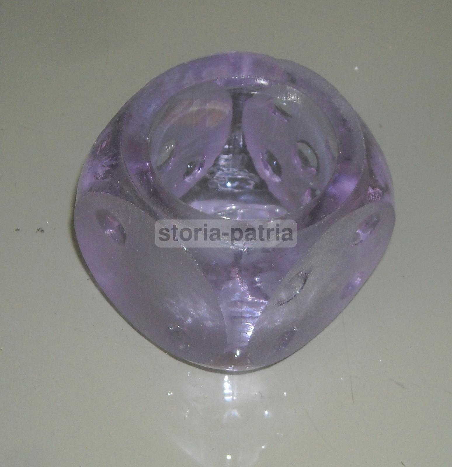 Modernariato, Design, Grazioso Soprammobile, Vetro Lavorato A Mano, Dado, Decorativo immagine 1