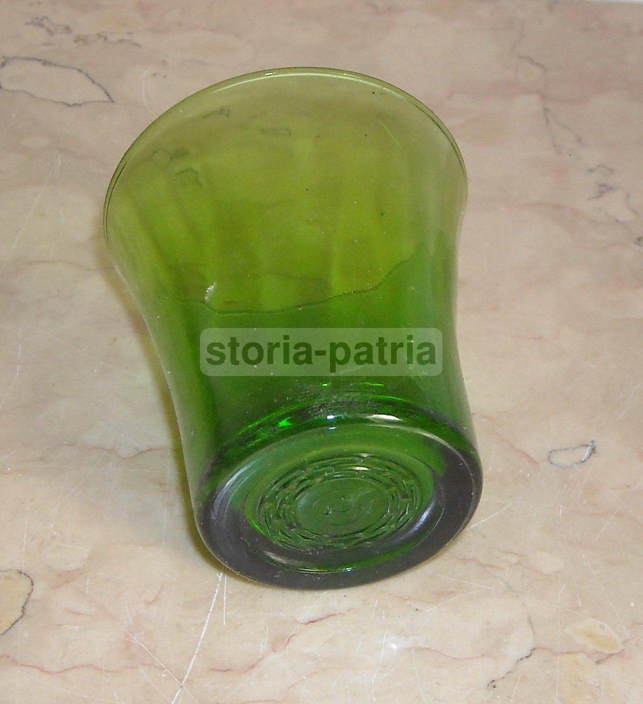 Modernariato, Oggettistica d'Epoca, Vetro Da Collezione, Bicchiere Vetro Verde, Eg immagine 2