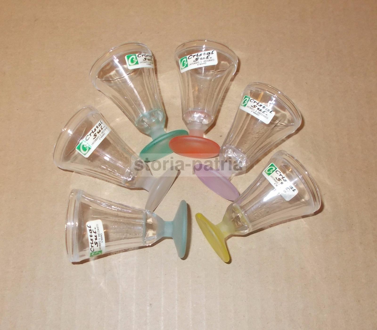 Modernariato, Soprammobili d'Epoca, Sei Bicchierini, Per Liquori O Rosolio, Colorati immagine 4