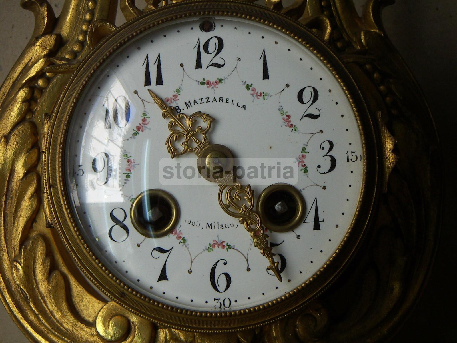 Napoli, Milano, Orologeria Mazzarella, Decorativo Orologio Da Tavolo, d'Epoca, Raro immagine 1