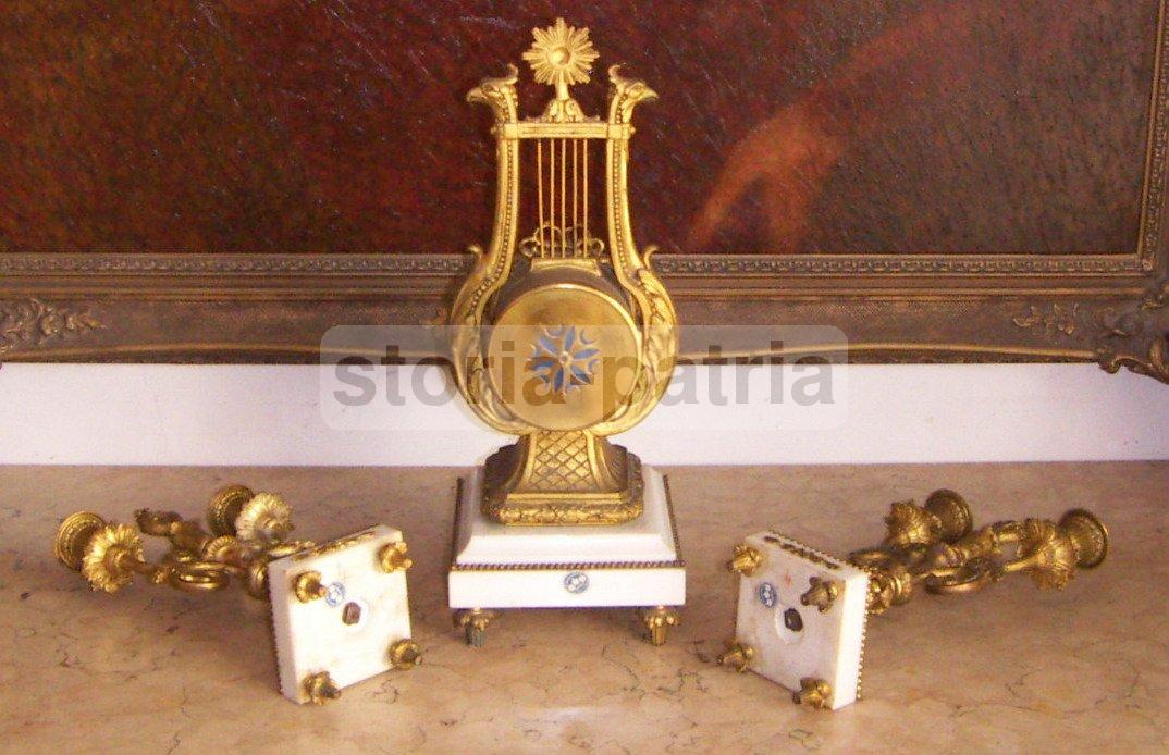 Napoli, Milano, Orologeria Mazzarella, Decorativo Orologio Da Tavolo, d'Epoca, Raro immagine 2