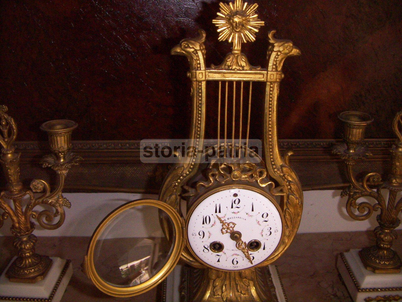 Napoli, Milano, Orologeria Mazzarella, Decorativo Orologio Da Tavolo, d'Epoca, Raro immagine 8
