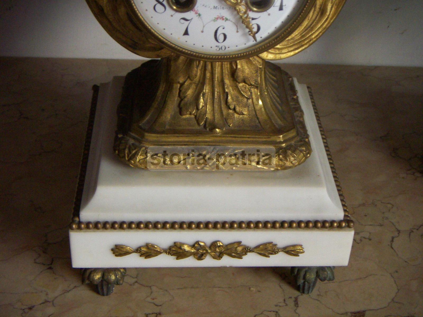 Napoli, Milano, Orologeria Mazzarella, Decorativo Orologio Da Tavolo, d'Epoca, Raro immagine 10