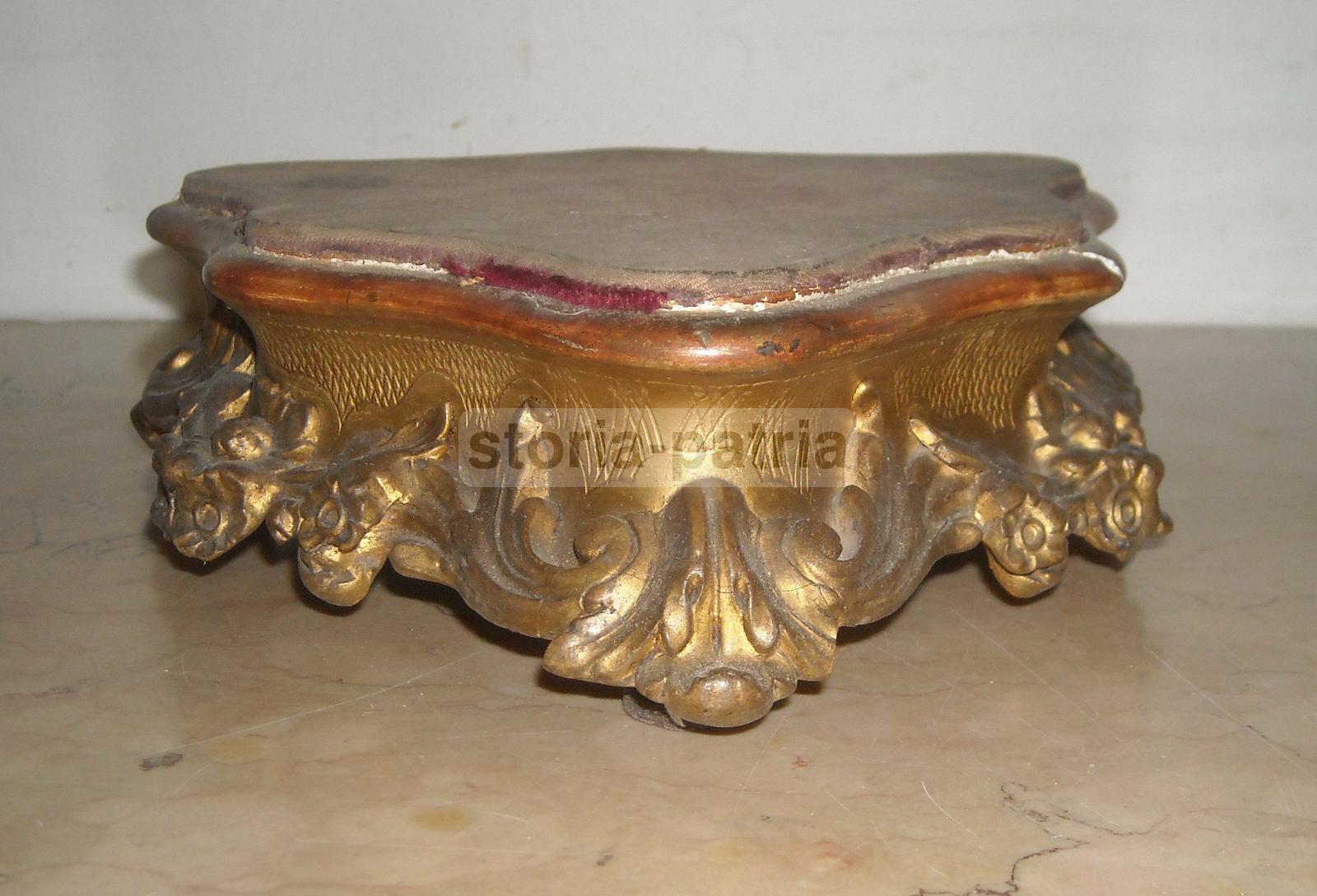Utile E Decorativo Supporto, Antica Base, Fregi Dorati, Per Sculture O Porcellane immagine 5